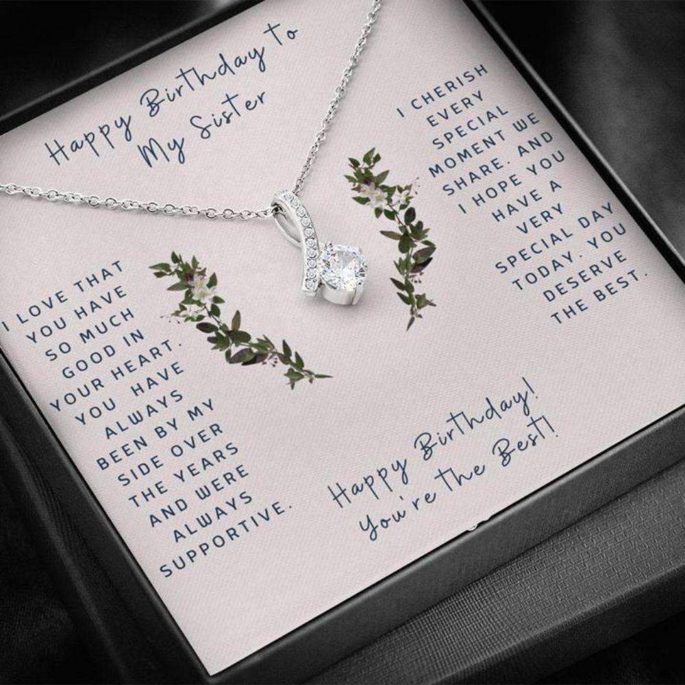 Sister Necklace, Birthday Necklace To Sister “ Gift To Sister “ Gift Necklace Message Card “ Birthday To My Sister Gifts for Sister Rakva