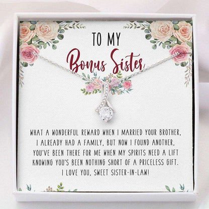 Sister Necklace, Bonus Sister Necklace “ Sister-In-Law Gift “ Necklace With Gift Box Gifts For Friend Rakva