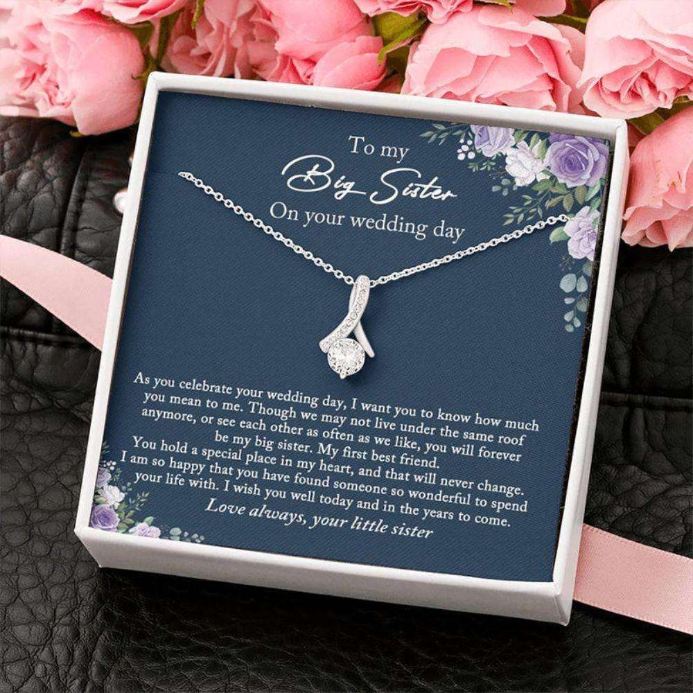 Sister Necklace, Bride Necklace Gift From Sister, Big Sister Wedding Day Gift, Little Sister To Bride Gift For Bride Rakva
