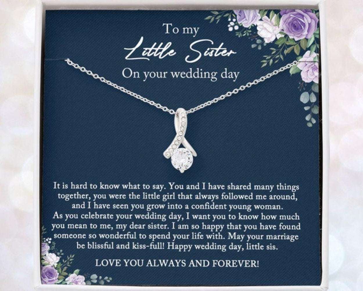 Sister Necklace, Bride Necklace Gift From Sister, Little Sister Wedding Day Gift, Big Sister To Bride Gift For Bride Rakva