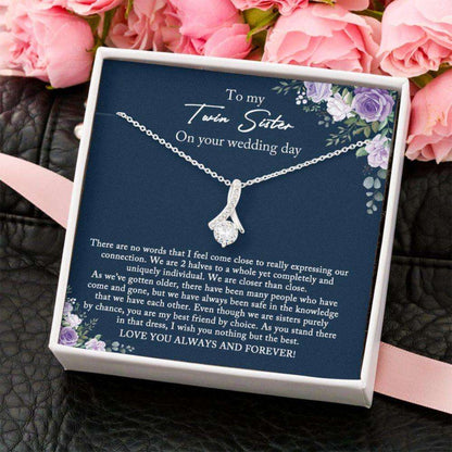 Sister Necklace, Bride Necklace Gift From Sister, Sister Wedding Gift From Twin Sister Gift For Bride Rakva