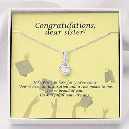 Sister Necklace, Congratulations Dear Sister Necklace “ Take Pride In How Far You’Ve Com Gifts For Friend Rakva