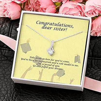 Sister Necklace, Congratulations Dear Sister Necklace “ Take Pride In How Far You’Ve Com Gifts For Friend Rakva