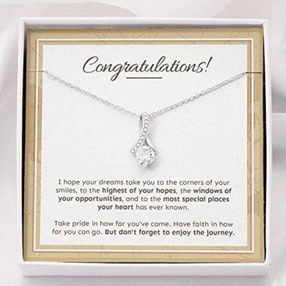 Sister Necklace, Congratulations Necklace For Sister “ I Hope Your Dreams Take You To The Corners Of Your Smile Gifts For Friend Rakva