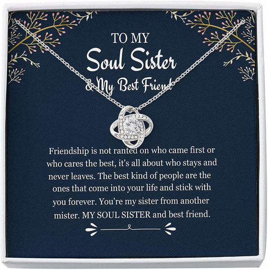 Sister Necklace, Friend Necklace, To My Soul Sister And Best Friend “ Soul Sister Necklace Love Knot Gifts For Friend Rakva