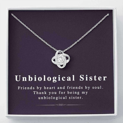 Sister Necklace, Friendship Necklace Gift, Unbiological Sister Gift For Best Friend, Friendship Knot Necklace Gifts For Friend Rakva