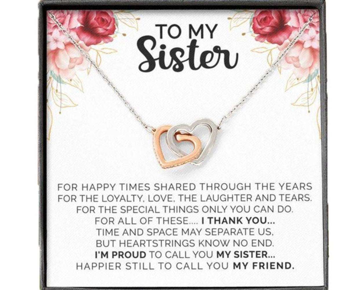 Sister Necklace, Gift For Sister Best Friend Bff Soul Sister, Long Distance Gift Necklace Gifts For Friend Rakva