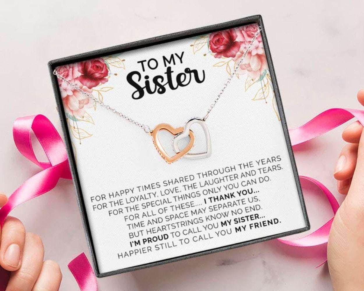 Sister Necklace, Gift For Sister Best Friend Bff Soul Sister, Long Distance Gift Necklace Gifts For Friend Rakva