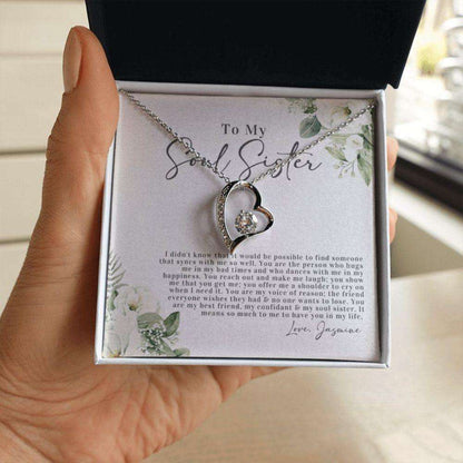 Sister Necklace, Gift For Soul Sister, To My Soul Sister Necklace, Meaningful Message Bff Gift, Best Friend Necklace Gifts for Sister Rakva