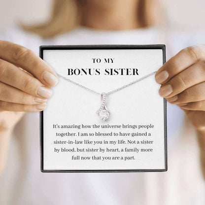 Sister Necklace Gift, Petit Ribbon, Bonus Sister Necklace, Sister In Law Wedding Gift Gifts For Friend Rakva