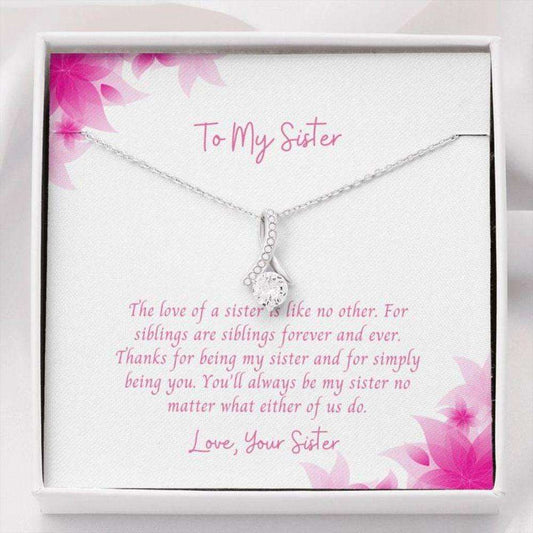 Sister Necklace “ Gift To Sister “ Gift Necklace Message Card To My Sister No Other Gifts for Sister Rakva