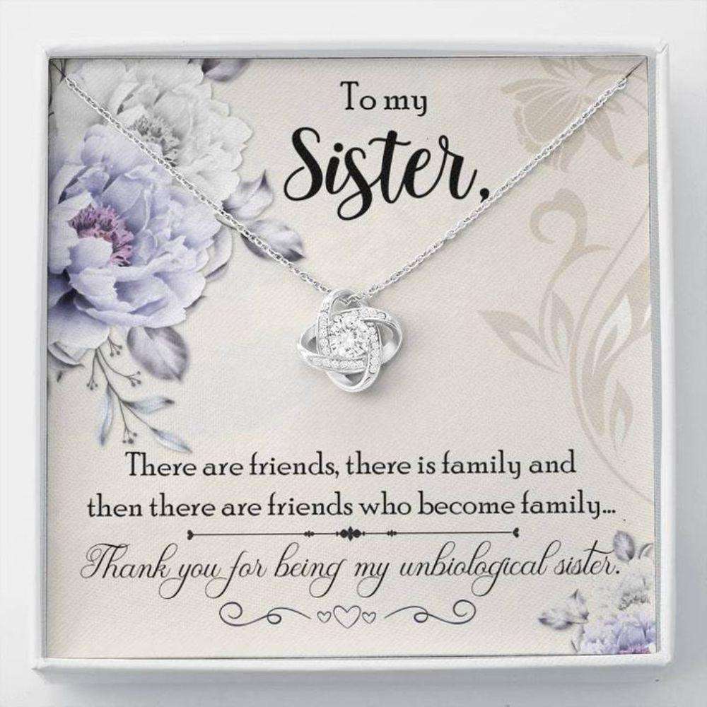 Sister Necklace “ Gift To Sister “ Gift Necklace Message Card To My Unbiological Sister “ Stronger Together Gifts for Sister Rakva