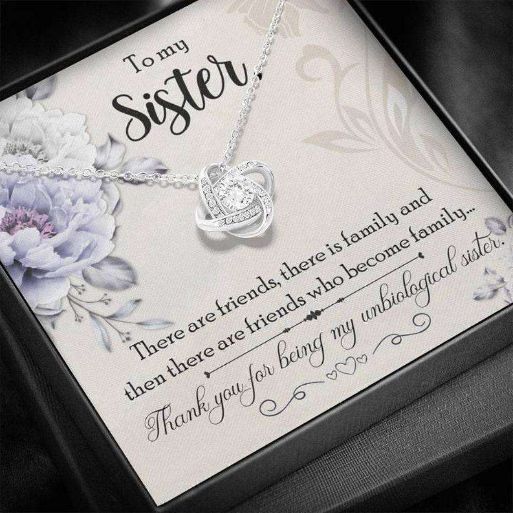 Sister Necklace “ Gift To Sister “ Gift Necklace Message Card To My Unbiological Sister “ Stronger Together Gifts for Sister Rakva