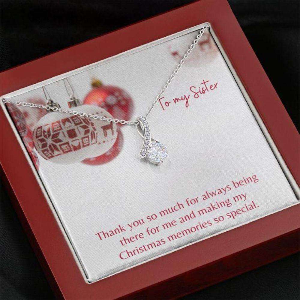 Sister Necklace “ Gift To Sister “ Gift Necklace With Message Card Sister Holiday Red The Gifts for Sister Rakva