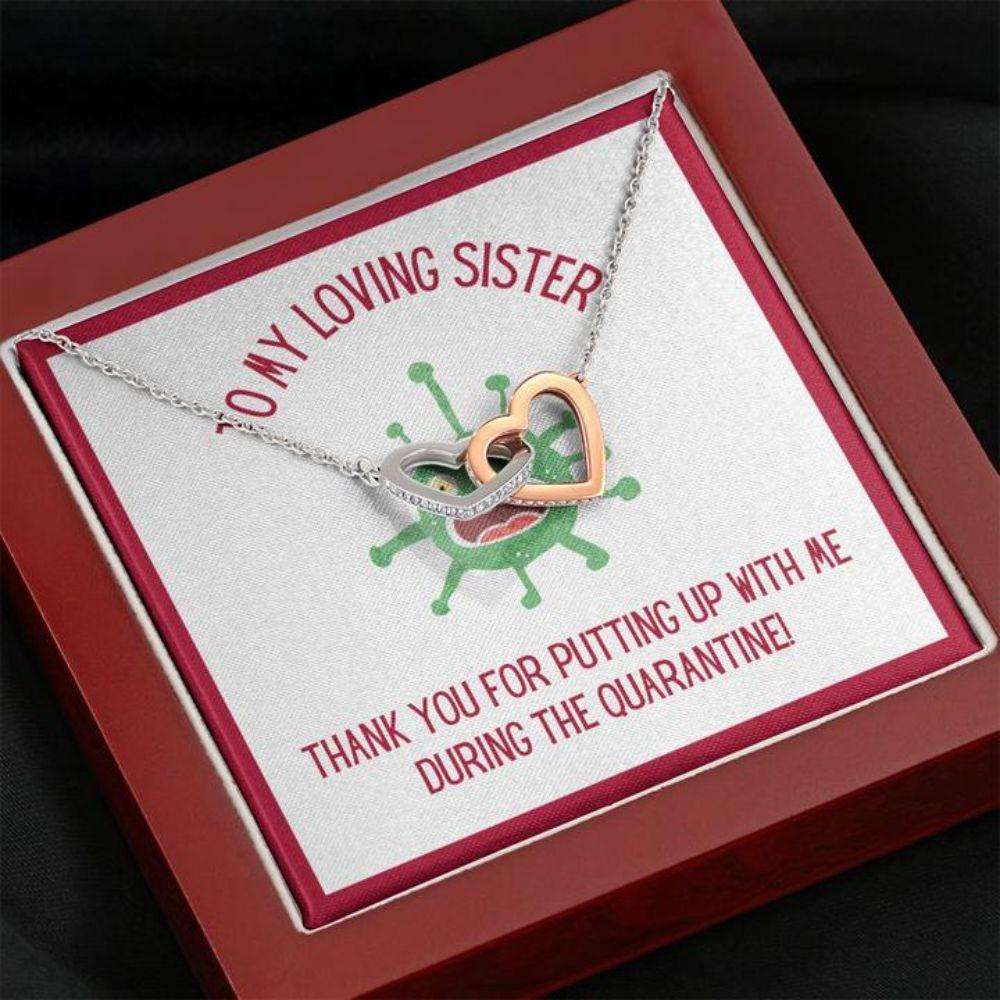 Sister Necklace “ Gift To Sister “ Gift Necklace With Message Card Sister Quarantine Gifts for Sister Rakva