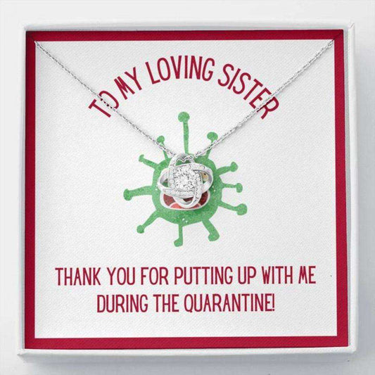 Sister Necklace “ Gift To Sister “ Gift Necklace With Message Card Sister Quarantine Stronger Together Gifts for Sister Rakva