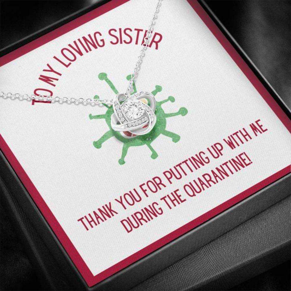 Sister Necklace “ Gift To Sister “ Gift Necklace With Message Card Sister Quarantine Stronger Together Gifts for Sister Rakva