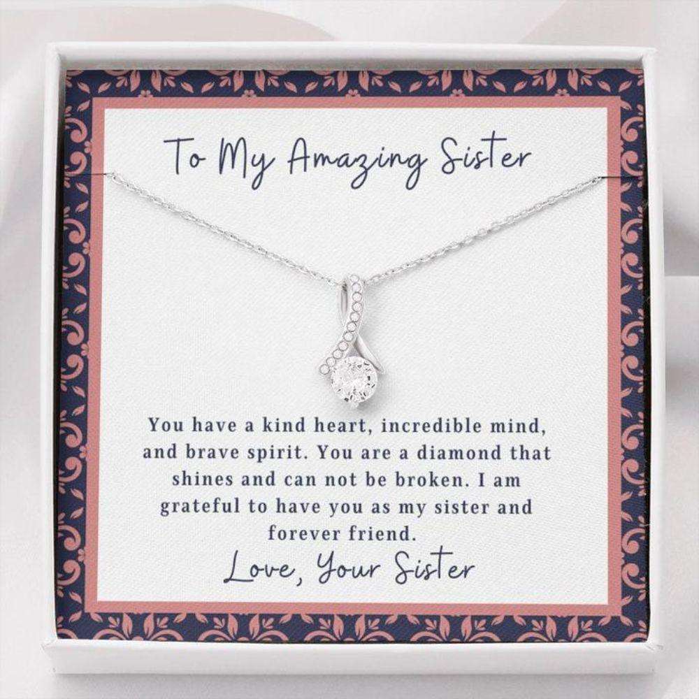 Sister Necklace “ Gift To Sister “ Gift Necklace With Message Card To My Sister “ Kind Heart Gifts for Sister Rakva