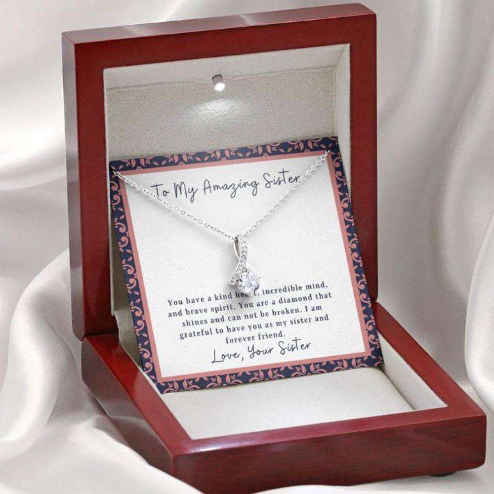 Sister Necklace “ Gift To Sister “ Gift Necklace With Message Card To My Sister “ Kind Heart Gifts for Sister Rakva