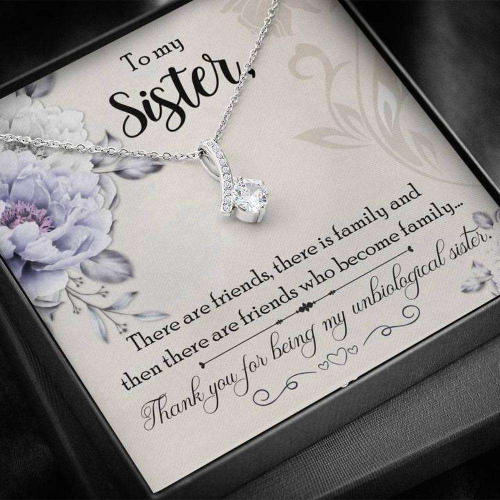 Sister Necklace “ Gift To Sister “ Gift Necklace With Message Card To My Unbiological Sister Gifts for Sister Rakva