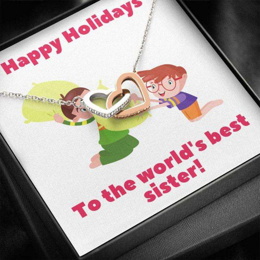 Sister Necklace “ Gift To Sister “ Necklace With Message Card Sister Pillow Fight Gifts for Sister Rakva