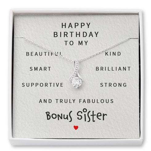 Sister Necklace, Happy Birthday Fabulous Bonus Sister “ Alluring Beauty Necklace Gifts For Friend Rakva