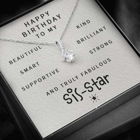 Sister Necklace, Happy Birthday To My Fabulous Sis-Star “ Alluring Beauty Necklace Gifts For Friend Rakva