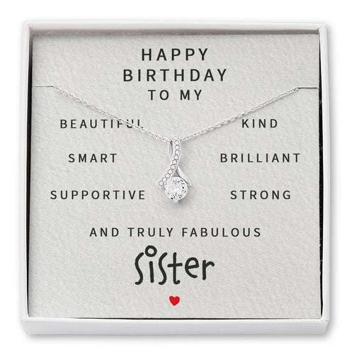 Sister Necklace, Happy Birthday To My Fabulous Sister “ Alluring Beauty Necklace Gifts For Friend Rakva