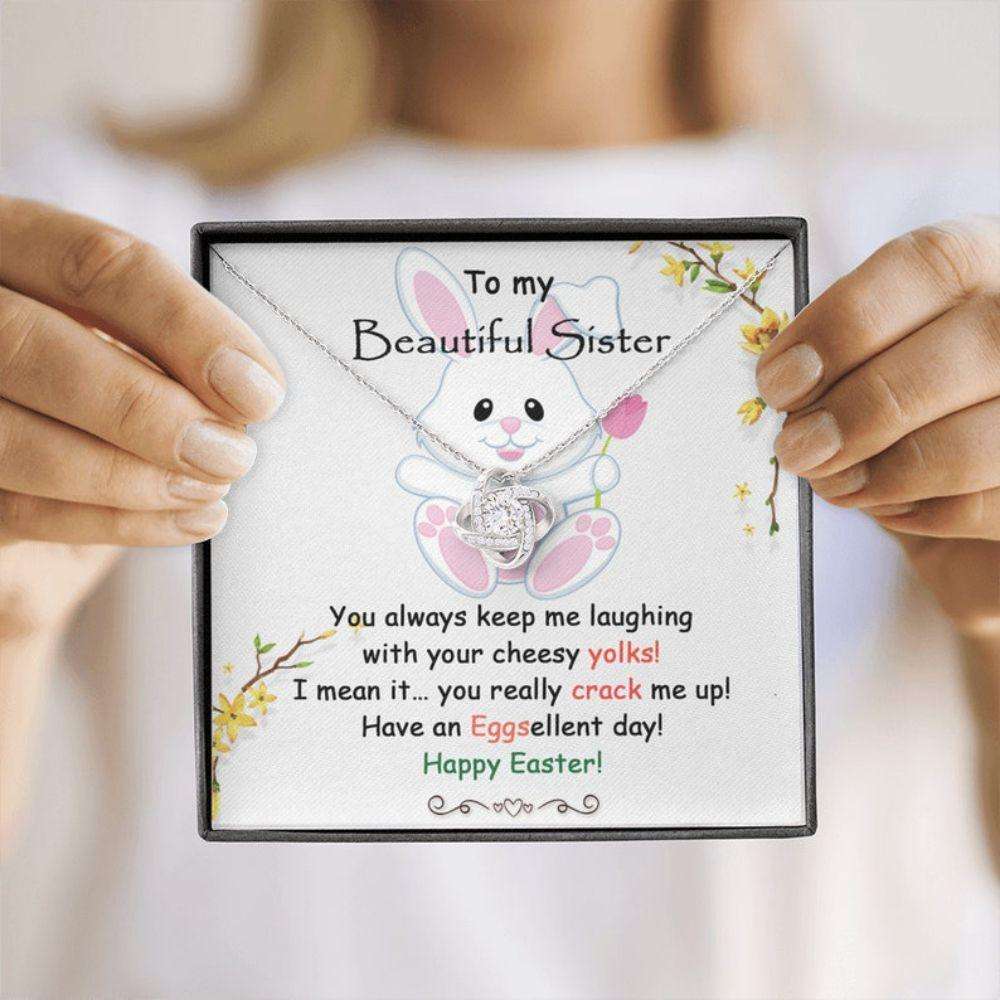 Sister Necklace, Happy Easter Day To My Sister, Gifts For Sister, Sister Necklace With Message Card, Easter Gifts For Sister Gifts for Sister Rakva