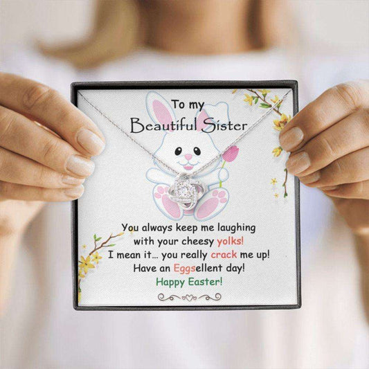 Sister Necklace, Happy Easter Day To My Sister, Gifts For Sister, Sister Necklace With Message Card, Easter Gifts For Sister Gifts for Sister Rakva