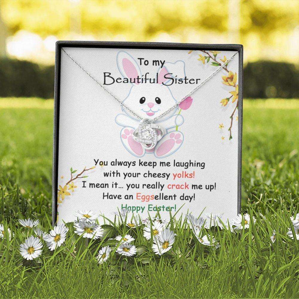 Sister Necklace, Happy Easter Day To My Sister, Gifts For Sister, Sister Necklace With Message Card, Easter Gifts For Sister Gifts for Sister Rakva