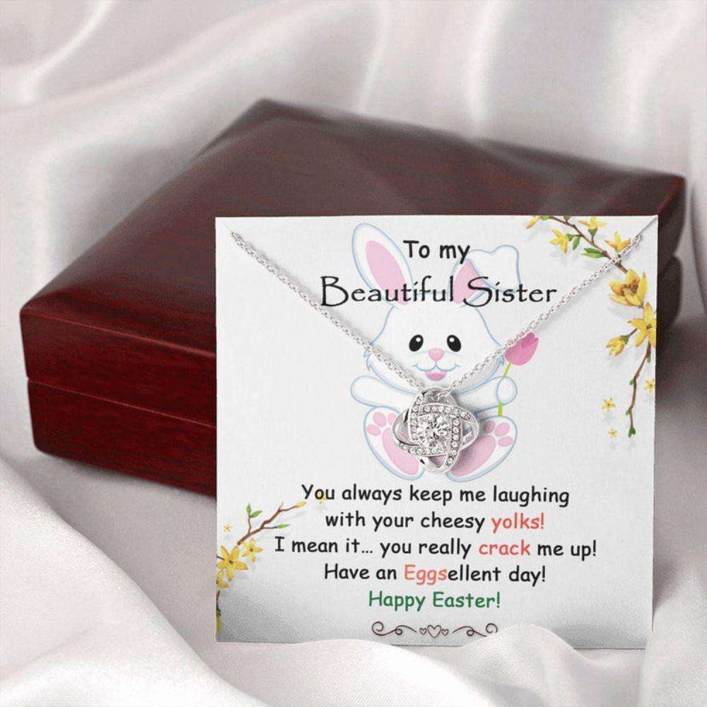 Sister Necklace, Happy Easter Day To My Sister, Gifts For Sister, Sister Necklace With Message Card, Easter Gifts For Sister Gifts for Sister Rakva