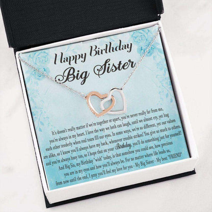 Sister Necklace, Heart Necklace, Big Sister Birthday Necklace Gift With Card, Sentimental Gifts For Big Sister Birthday Gifts for Sister Rakva