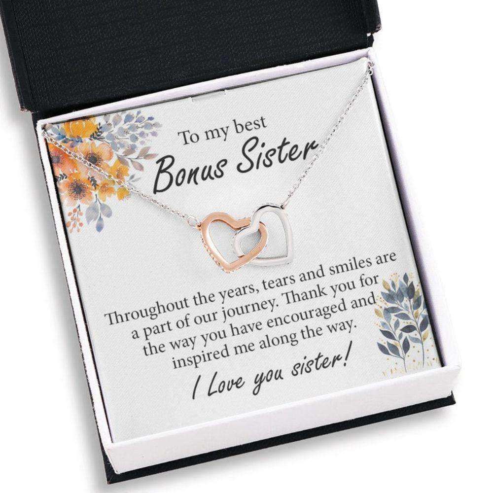 Sister Necklace, Heart Necklace For My Bonus Sister, Bonus Sister Gifts, Necklace For Sister On Birthday Gifts for Sister Rakva