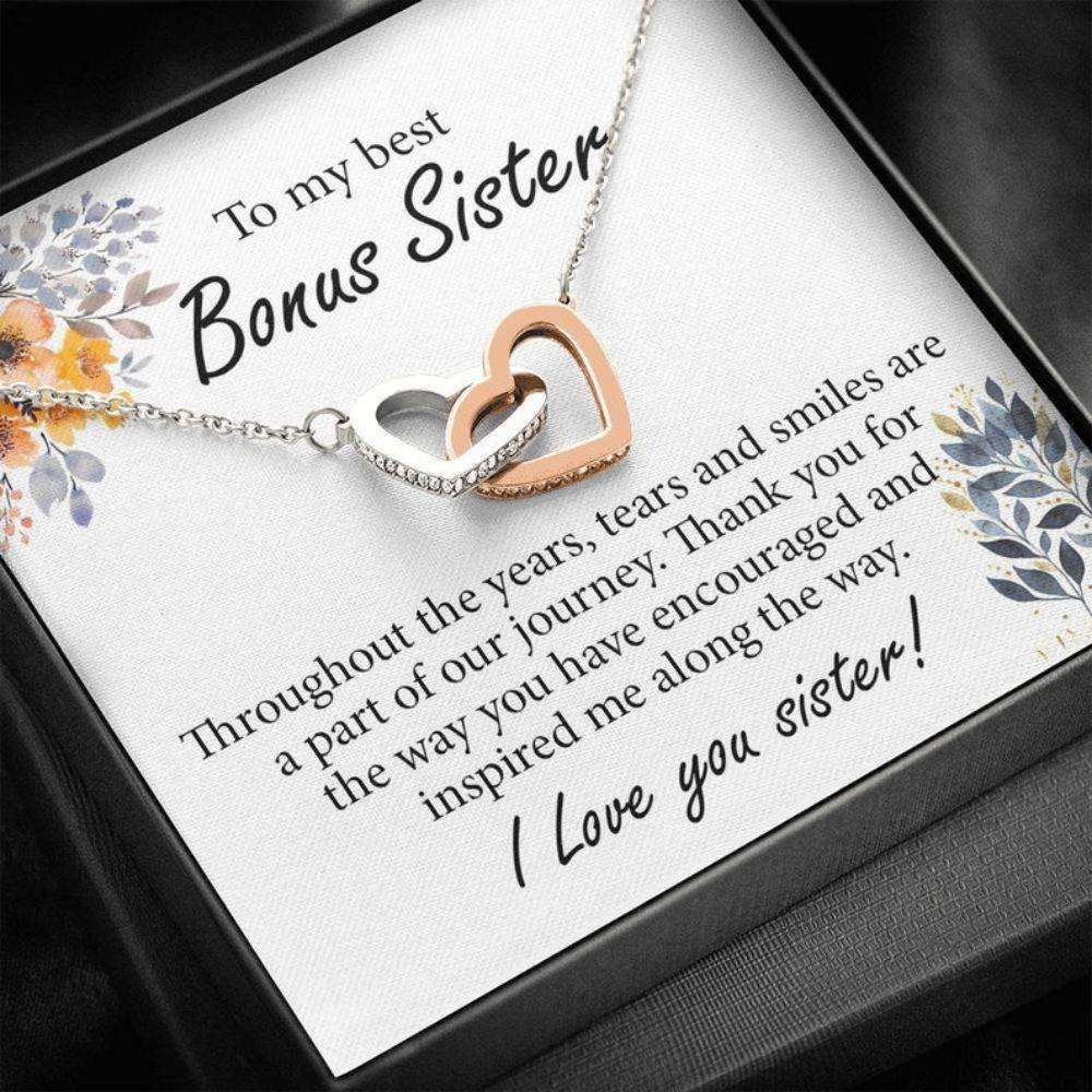 Sister Necklace, Heart Necklace For My Bonus Sister, Bonus Sister Gifts, Necklace For Sister On Birthday Gifts for Sister Rakva