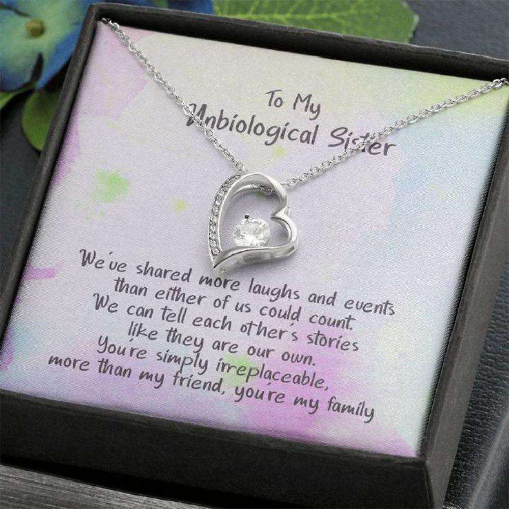 Sister Necklace, My Unbiological Sister, You’Re My Famiy, Cz Necklace Gifts for Sister Rakva