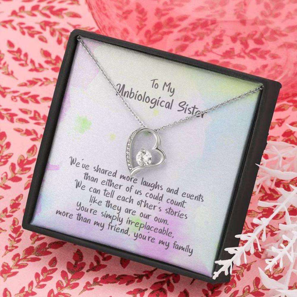 Sister Necklace, My Unbiological Sister, You’Re My Famiy, Cz Necklace Gifts for Sister Rakva