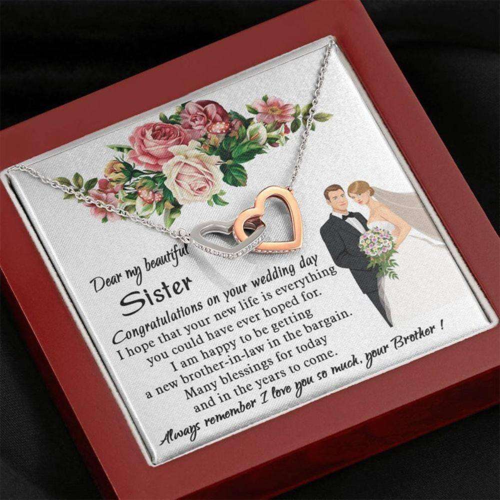 Sister Necklace, Necklace Gift For Sister On Her Wedding Day, Sentimental Bride Gift From Brother Gifts For Friend Rakva