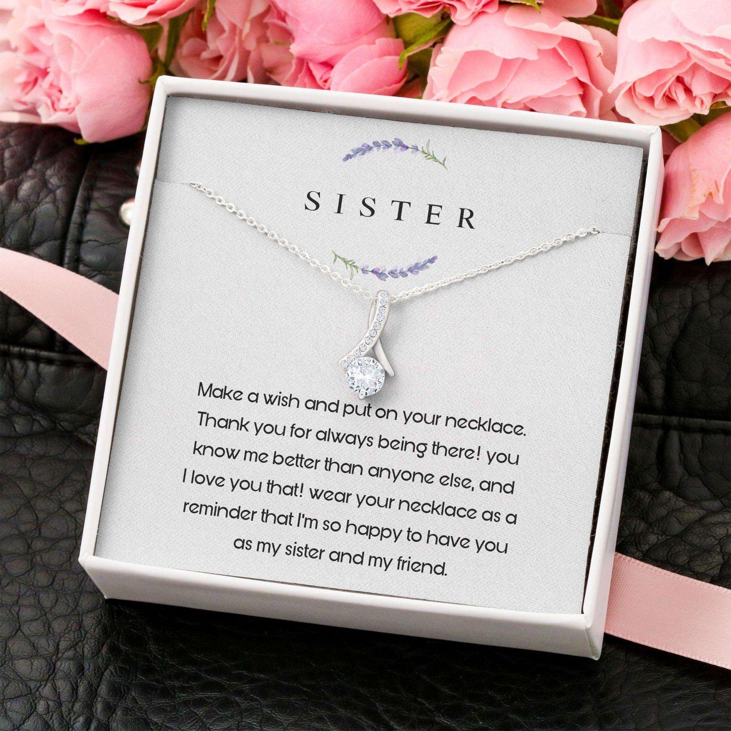 Sister Necklace, Sister Gift, Alluring Beauty Necklace “ My Sister And My Friend Gifts For Friend Rakva