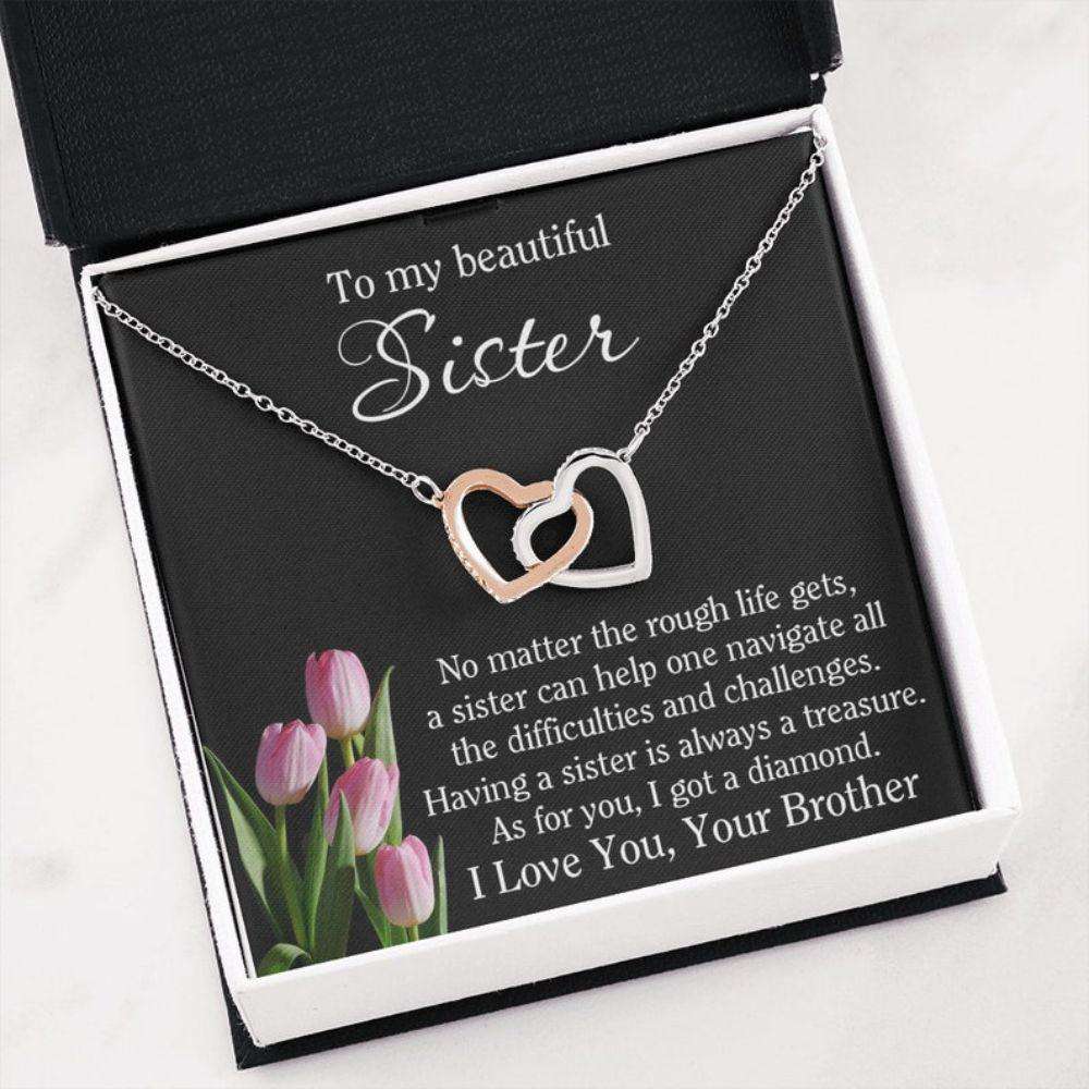 Sister Necklace, Sister Gift From Brother, Necklace For Little Sister, Heart Necklace Gift For Sister, Sister’S Gift Gifts for Sister Rakva