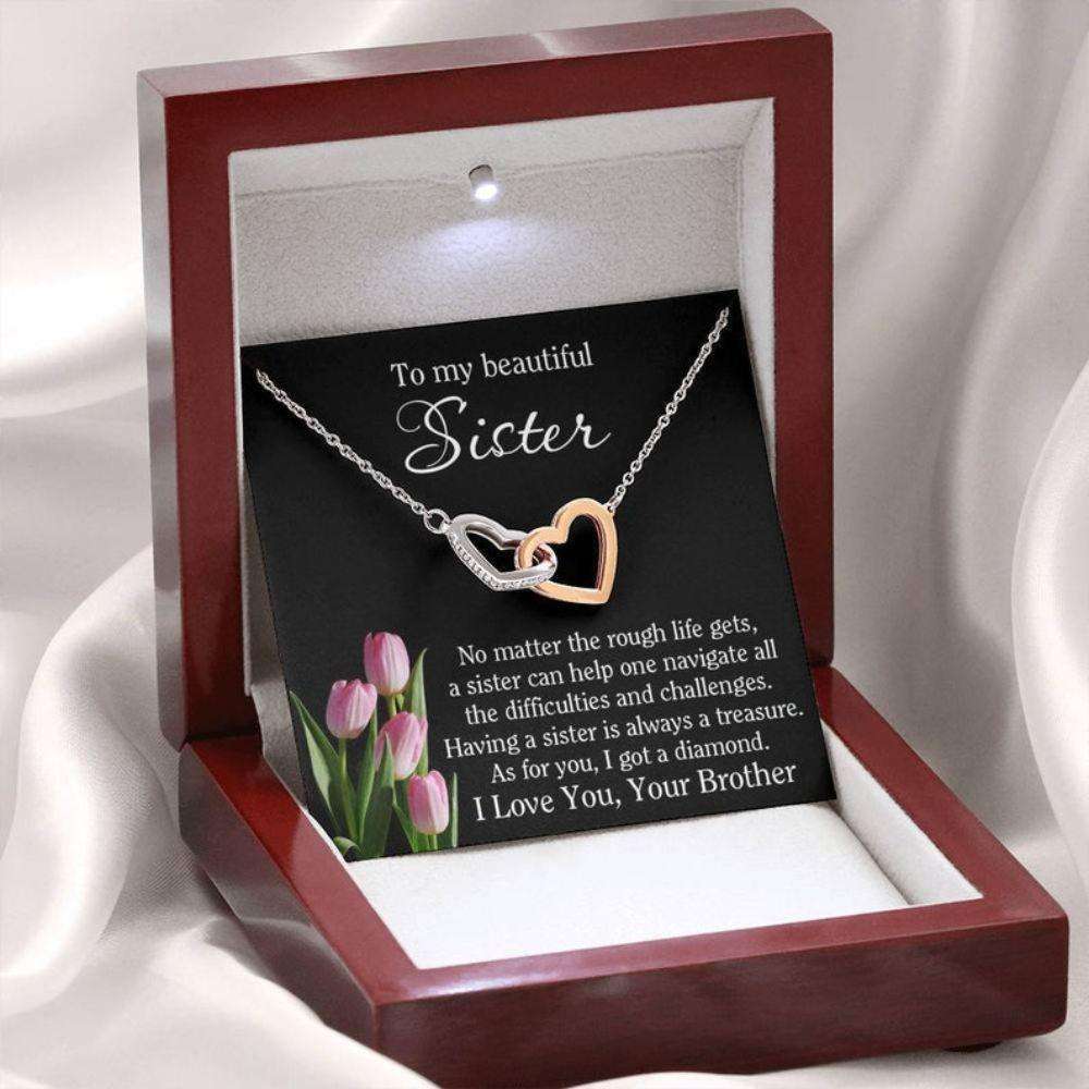 Sister Necklace, Sister Gift From Brother, Necklace For Little Sister, Heart Necklace Gift For Sister, Sister’S Gift Gifts for Sister Rakva