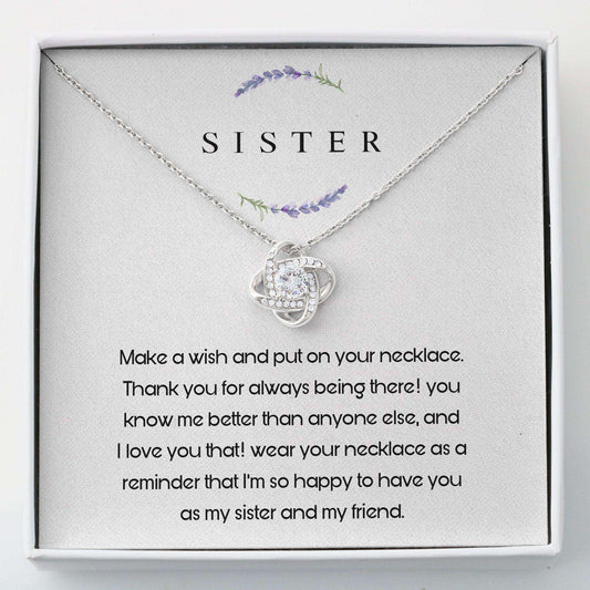 Sister Necklace, Sister Gift, Love Knots Necklace “ My Sister And My Friend Gifts For Friend Rakva