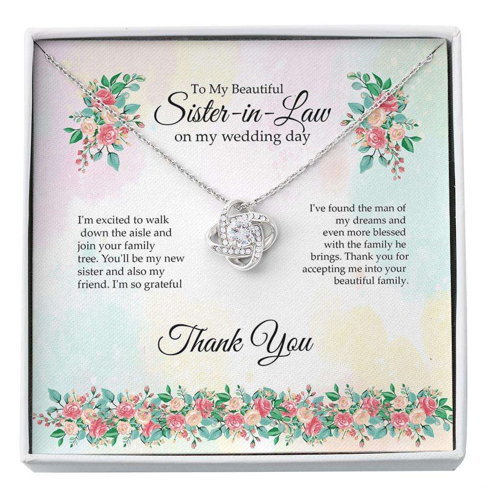 Sister Necklace, Sister In Law Gift On My Wedding Day , Bride To Sister In Law Gifts for Sister Rakva