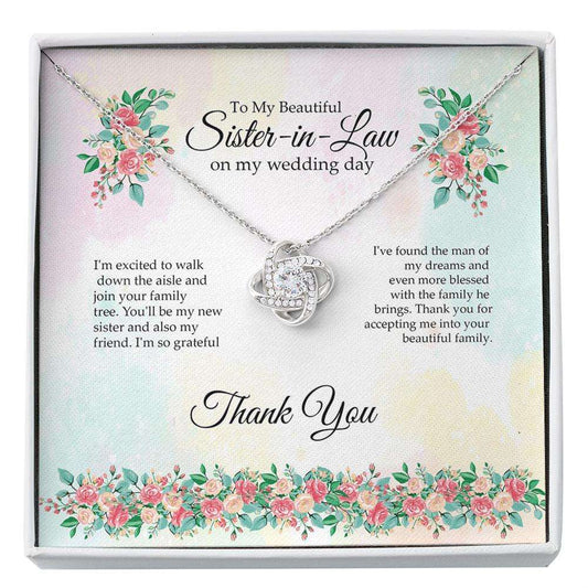 Sister Necklace, Sister In Law Gift On My Wedding Day , Bride To Sister In Law Gifts for Sister Rakva