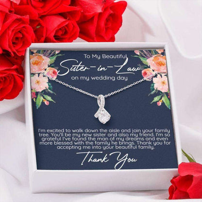 Sister Necklace, Sister In Law Gift On My Wedding Day , Bride To Sister In Law, Wedding Gift To Sister In Law, Gift To Sister Of The Groom Gifts For Friend Rakva