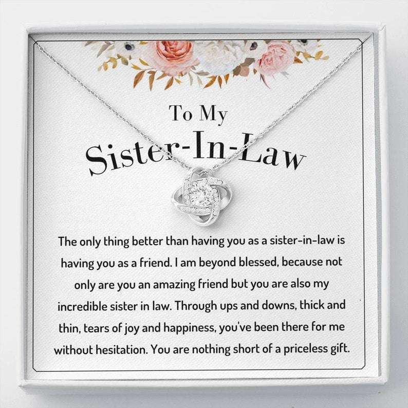 Sister Necklace, Sister In Law Gift, Sister In Law Necklace, Gifts For Sister In Law, Sister In Law Love Knot Necklace Gifts For Friend Rakva