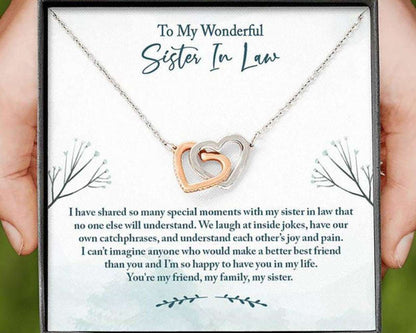 Sister Necklace, Sister In Law Necklace, Bonus Sister Gift, Gift For Sister In Law From Bride Gifts For Friend Rakva