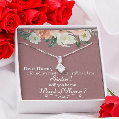 Sister Necklace, Sister Maid Of Honor Proposal, My Maid Of Honor Gift, Will You Be My Maid Of Honor Necklace Gifts For Friend Rakva