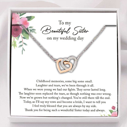 Sister Necklace, Sister Of The Bride Necklace, Sister Wedding Gift From Bride, Thank You Gift To Maid Of Honor Gifts For Friend Rakva