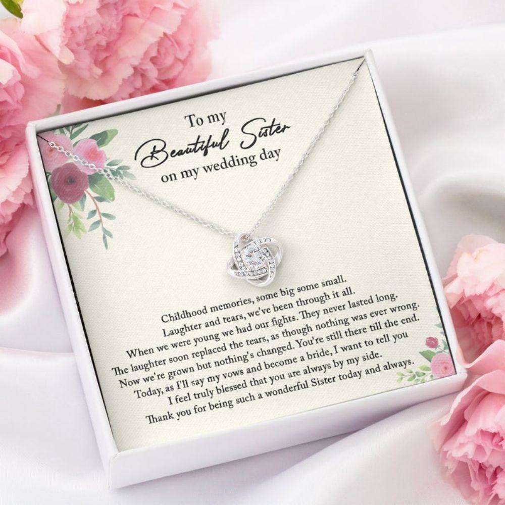 Sister Necklace, Sister Of The Bride Necklace, Sister Wedding Gift From Bride, Thank You Gift To Maid Of Honor Gifts For Friend Rakva